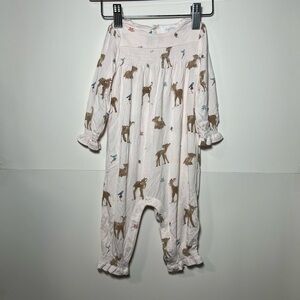Angel Dear Smocked Romper - Pink Soft Deer 
Adorable Animal Print Baby Romper
